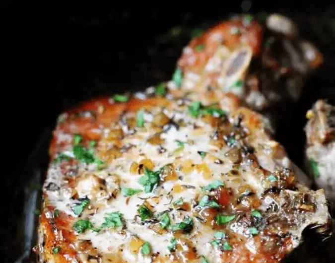 Brown Sugar Pork Chops with Garlic and Herbs