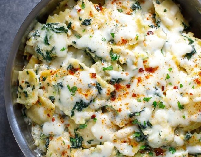Creamy Spinach and Cheese Ravioli