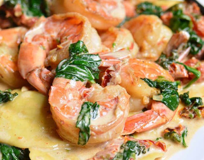 Creamy Tuscan Shrimp Ravioli