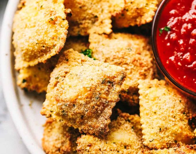 Crispy Baked Parmesan Ravioli