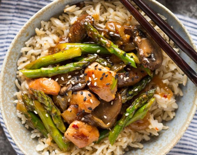 Ginger Chicken Asparagus Stir Fry