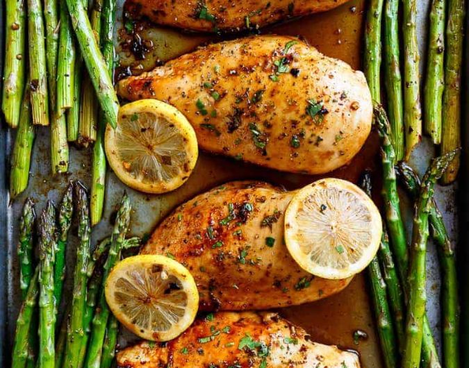Honey Lemon Chicken with Asparagus
