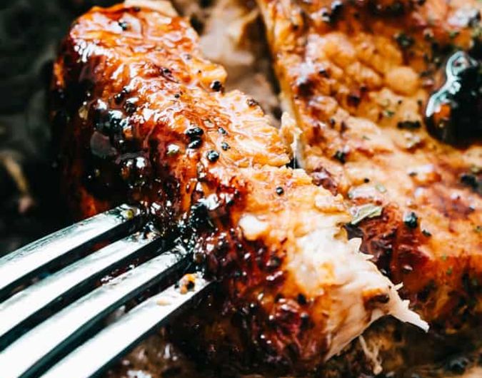 Juicy Honey Garlic Baked Pork Chop