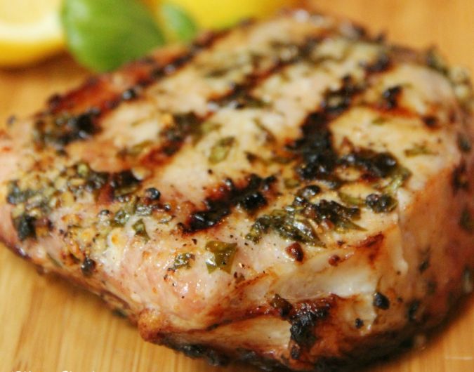 Lemon Basil Grilled Pork Chop