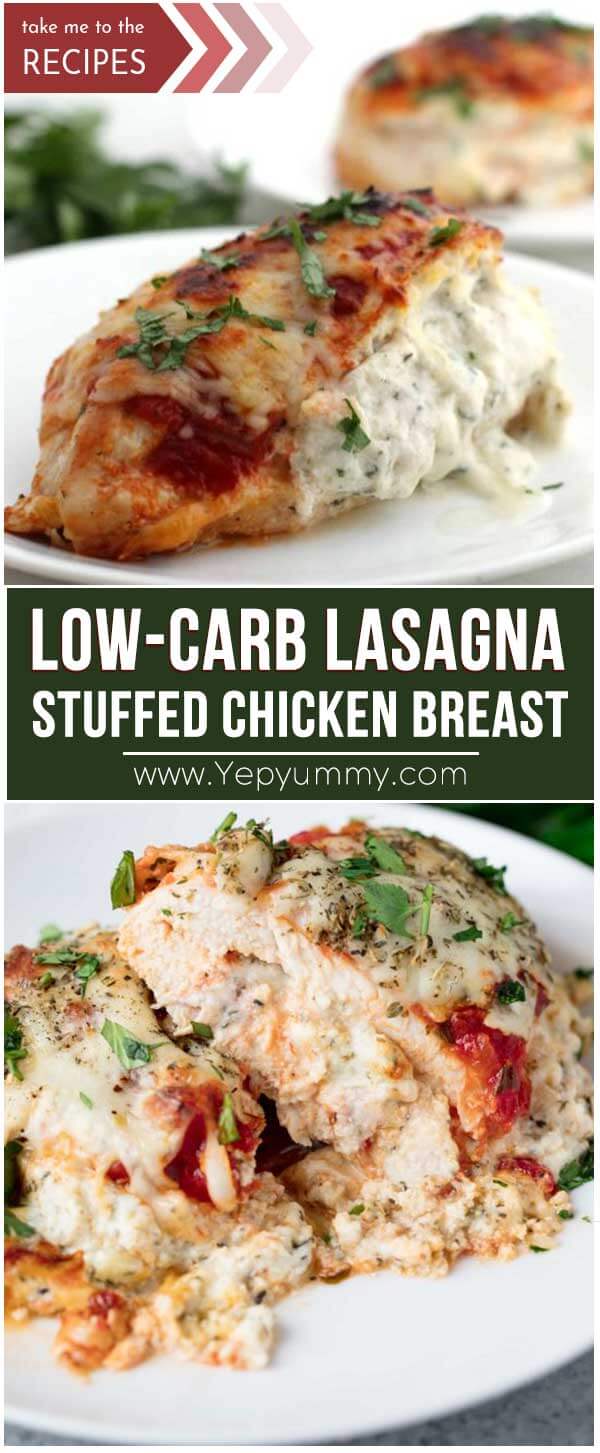 Low Carb Lasagna Stuffed Chicken Breast 2 - Low-carb Lasagna Stuffed Chicken Breast