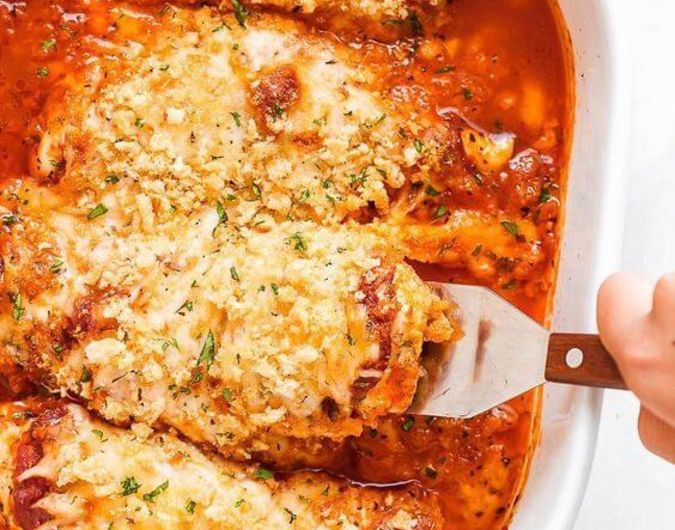 Mozzarella Parmesan Chicken Casserole