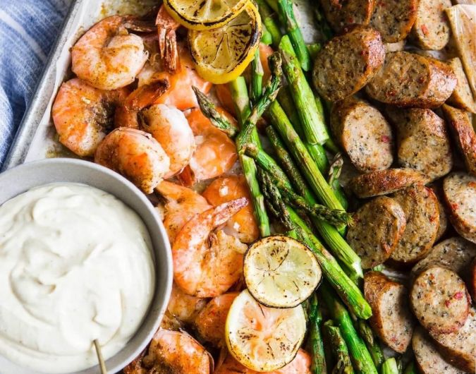 Old Bay Shrimp and Sausage Sheet Pan