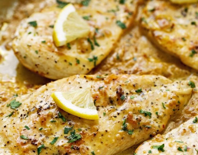One Skillet Chicken with Lemon Cream Sauce