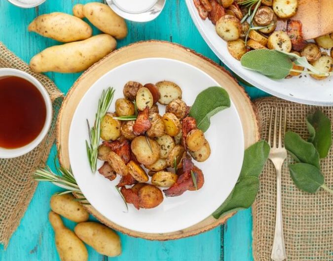 Pan-Fried Fingerling Potatoes with Bacon