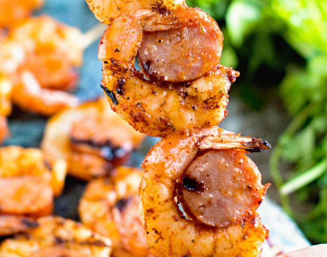 Sausage and Shrimp Kabobs