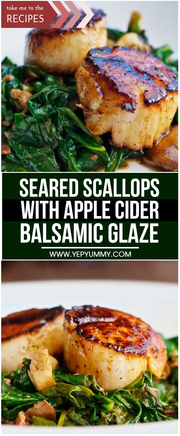 Seared Scallops with Apple Cider Balsamic Glaze