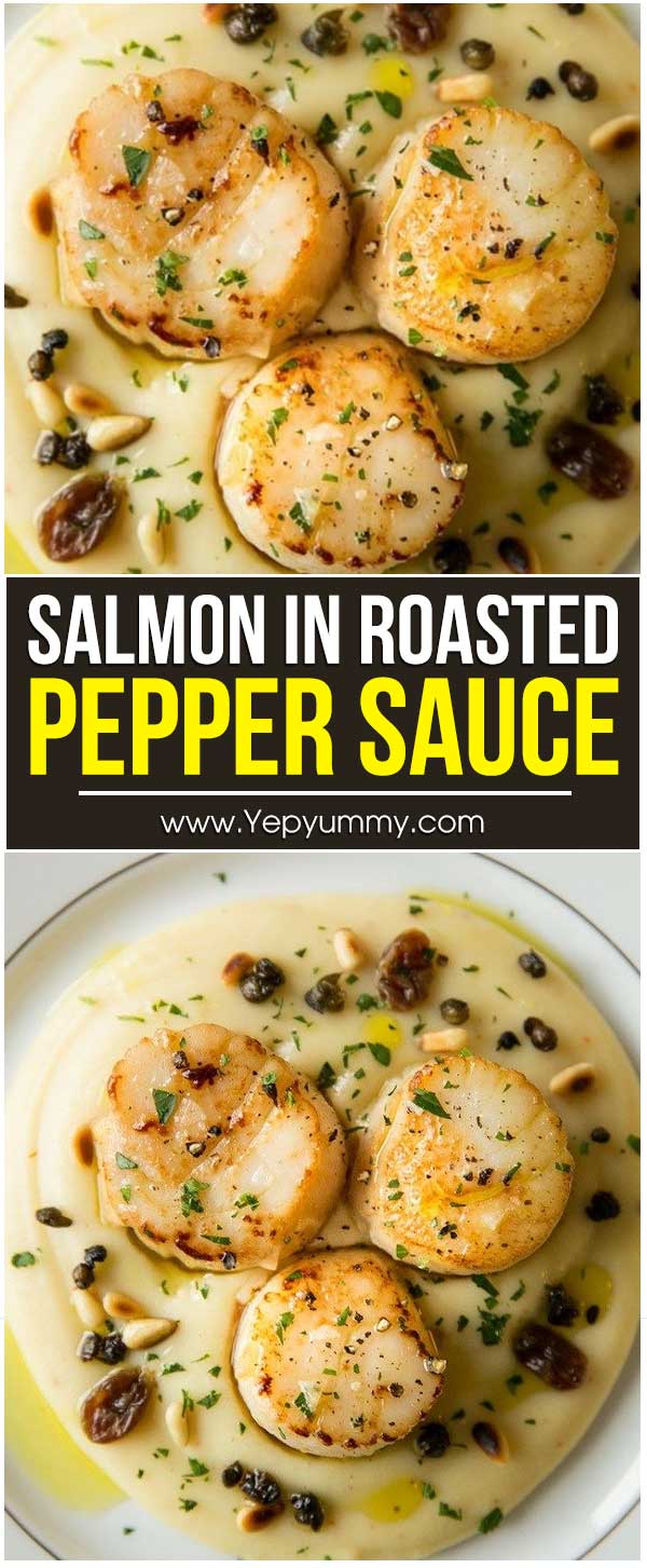 Seared Scallops With Cauliflower Puree, Pine Nuts & Raisins