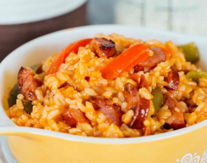 Smoked Sausage and Peppers with Rice