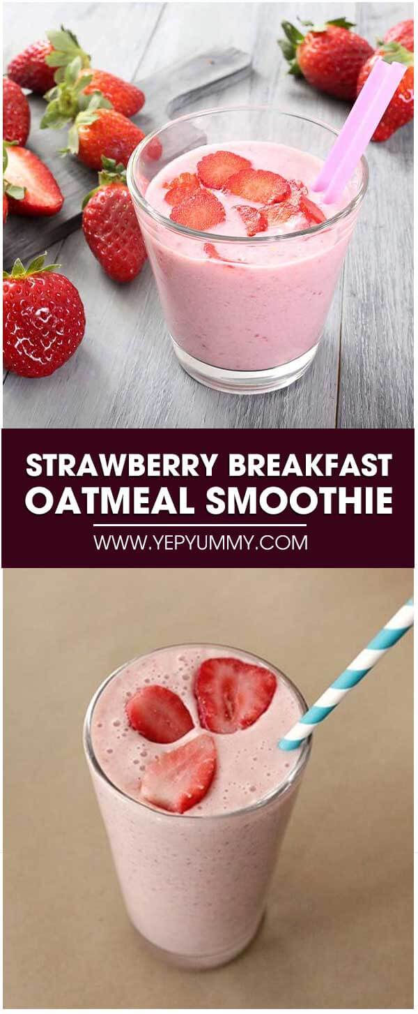 Strawberry Breakfast Oatmeal Smoothie