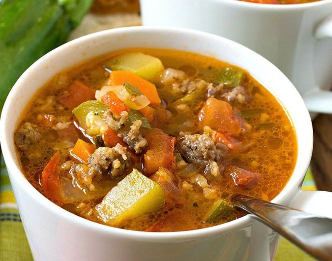 Zucchini Tomato Italian Sausage Soup