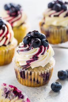White Chocolate Blueberry Cupcakes - 30 Easy And Delicious Cupcake Recipes