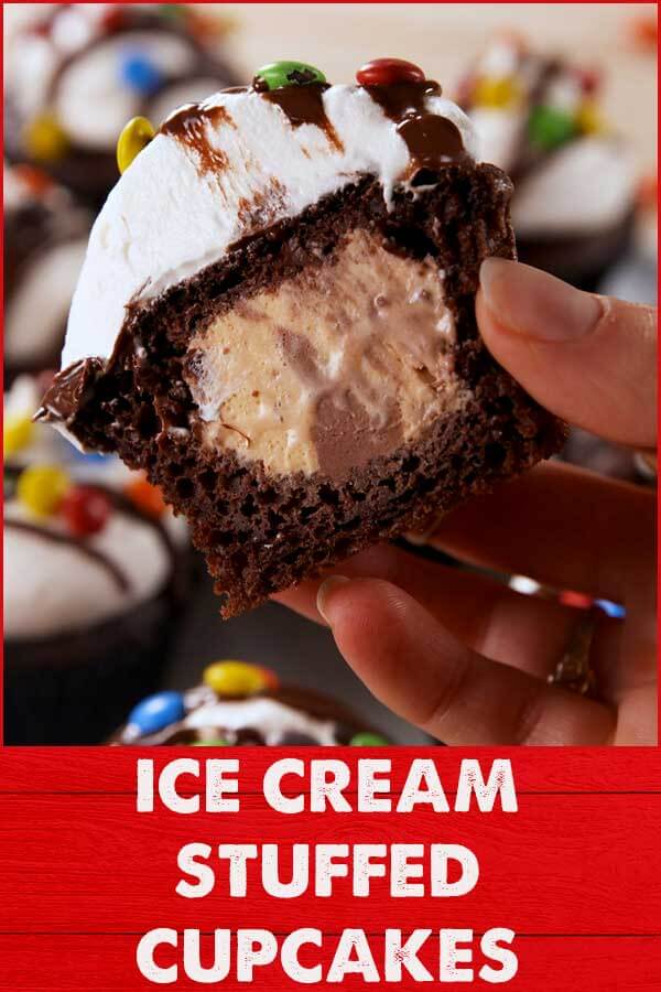 Ice Cream Stuffed Cupcakes